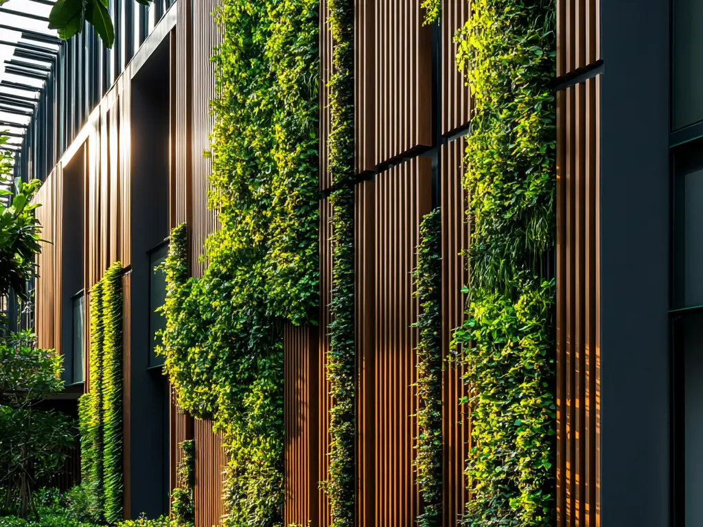 WPC Fassade mit Pflanzenwand