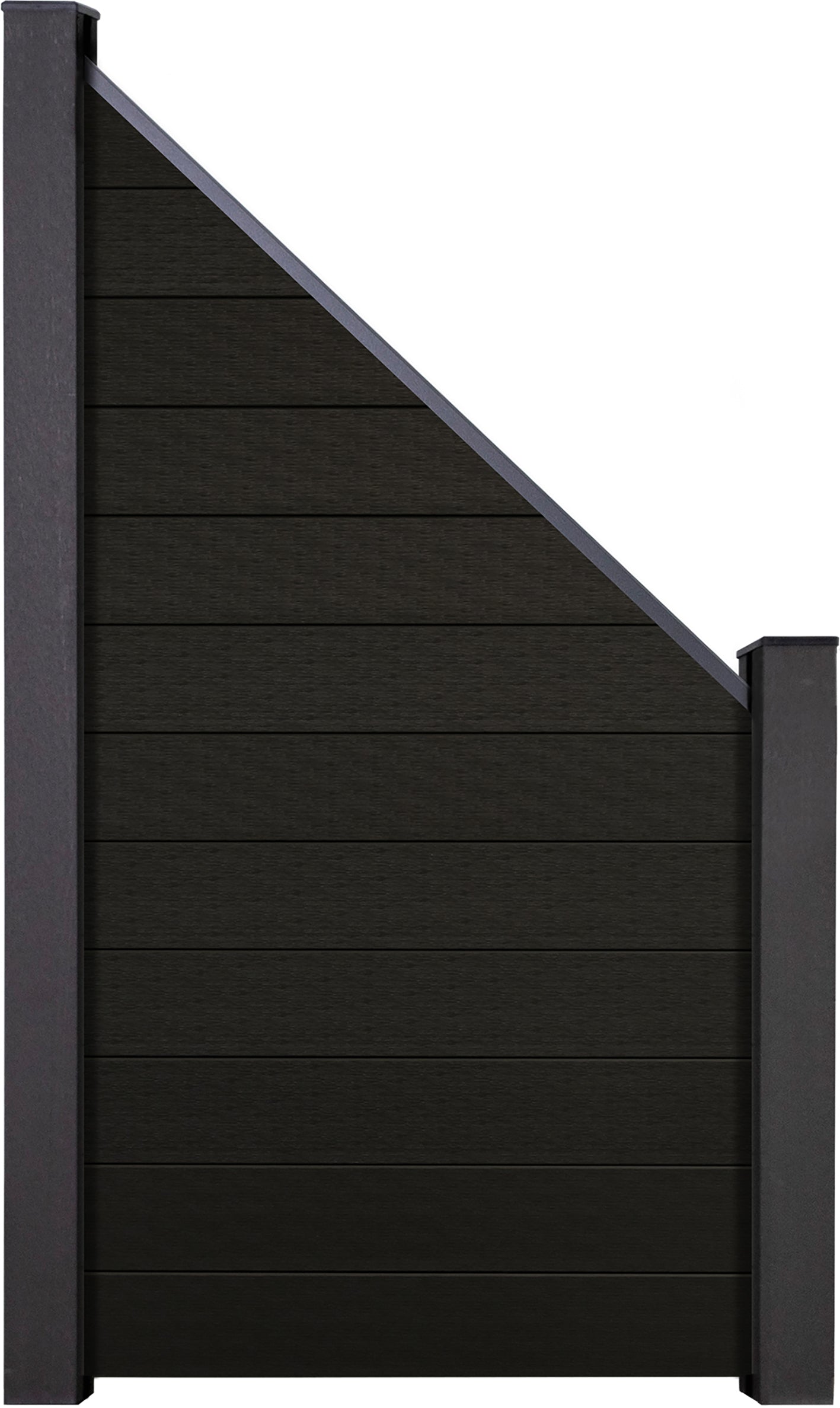 Schwarz co-extrudiert, schrag, 90x180/90 cm